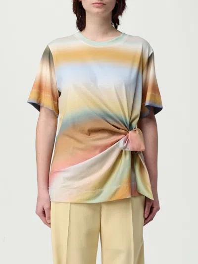 Paul Smith Crew Neck Striped Cotton T-shirt With Tie Detail