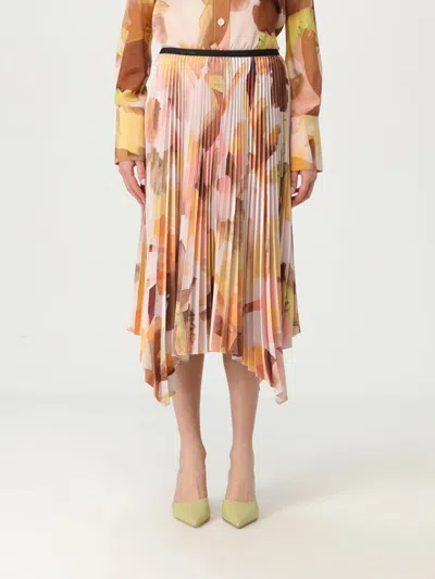 Paul Smith Women's Orange 'floral Paint' Midi Skirt