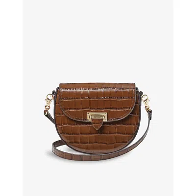 Aspinal Of London Womens Chestnut Portobello Grained-leather Cross-body Bag