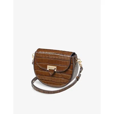 Aspinal Of London Womens Chestnut Portobello Grained-leather Cross-body Bag