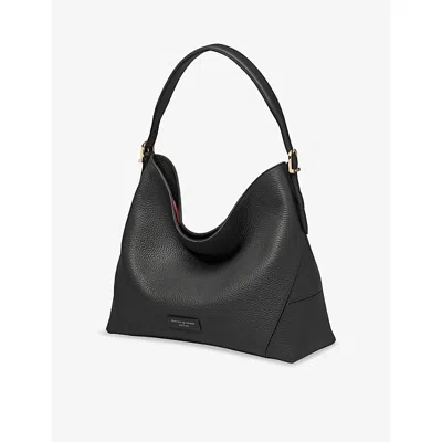 Aspinal Of London Womens Black Aspinal Hobo Leather Shoulder Bag