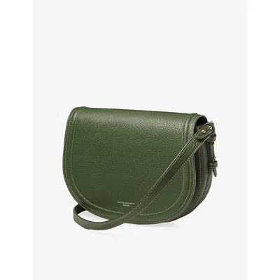 Aspinal Of London Womens Racing Green Stella Branded Leather Satchel