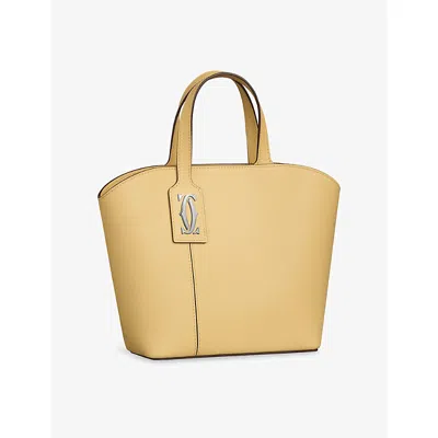 Cartier Womens Mimosa Yellow C De  Mini Leather Tote Bag