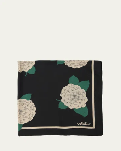 Valentino Floral Print Silk Scarf