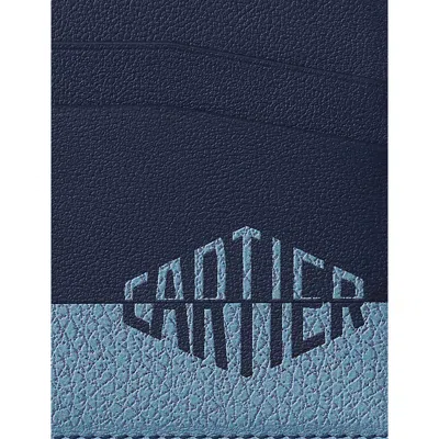 Cartier Womens Navy  Losange Shadow Double Leather Card Holder