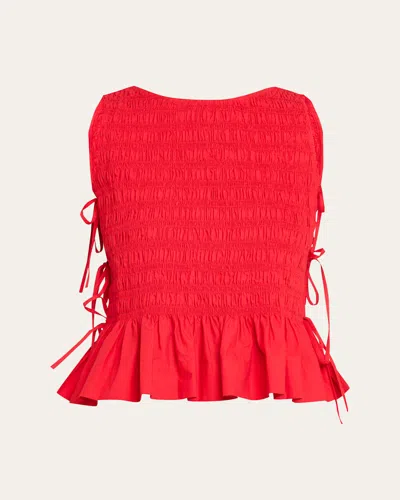 Ganni Chambray Seersucker Top - Women's - Fabric