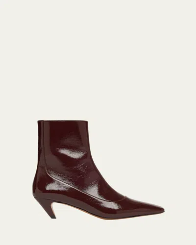 Stella Mccartney Spur Vegan Leather Ankle Booties In Burgundy