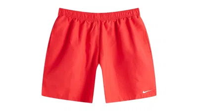 Pre-owned Nike Men's  Swim 7 Inch Volley Shorts In University Red