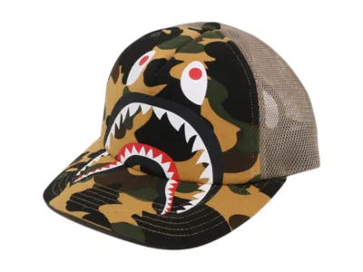 Pre-owned Bape A Bathing Ape 1st Camo Shark Mesh Cap In Yellow