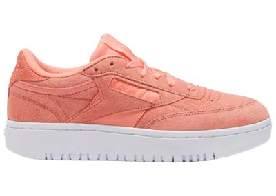Pre-owned Reebok Club C Double (women's) Sneakers In Twisted Coral/white In Multi