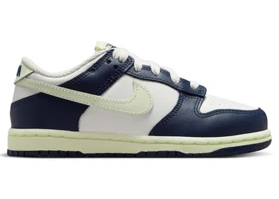 Pre-owned Nike Dunk Low Sneakers In Sail/midnight Navy Blue/volt Tint In Multi