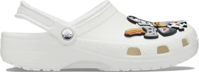 Pre-owned Crocs Men's  Classic Clog Pizzaslime Sneakers In White