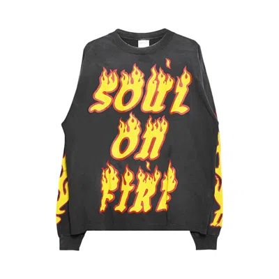 Pre-owned Saint Mxxxxxx Soul On Fire Long-sleeve T-shirt 'black'