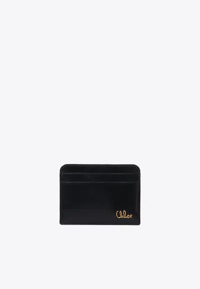 Chloé Iconic Logo Shiny Leather Cardholder