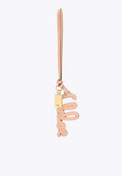 Chloé Logo Bag Charm In Calf Leather