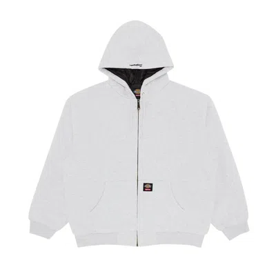 Pre-owned Supreme X Dickies Quilted Lined Zip Up Hooded Sweatshirt 'ash Grey'