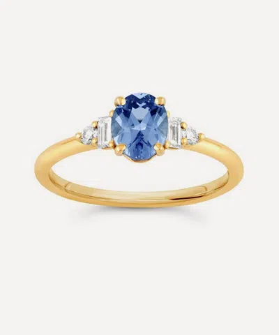 Dinny Hall 18ct Gold Katie Cornflower Blue Sapphire And Diamond Ring
