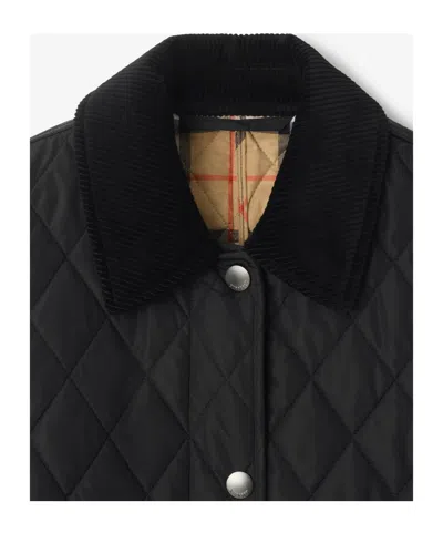 Burberry Check Lining Quilted Nylon Dorset Jacket In Black