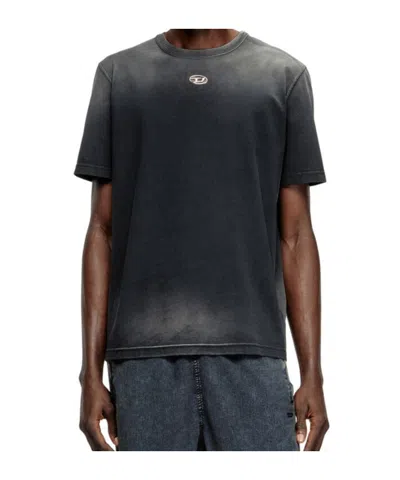 Diesel T-adjust Cotton T-shirt In Black