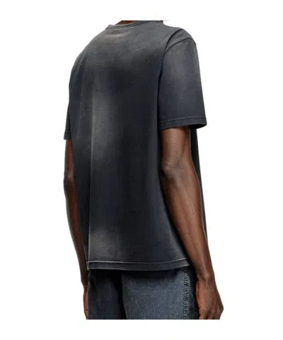 Diesel T-adjust Cotton T-shirt In Black