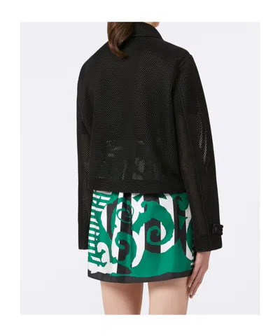 Max Mara Boxy Jacket In Technical Mesh In Black
