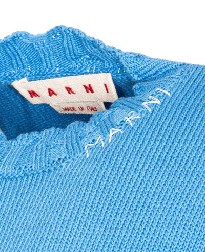 Marni Logo Embroidery Sweater Sweaters And Cardigans Blue