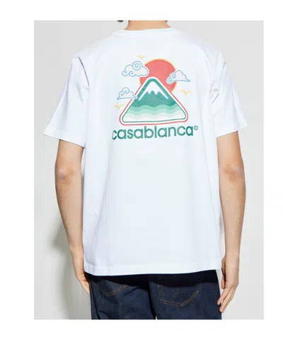 Casablanca Mountains Waves Print T-shirt In White