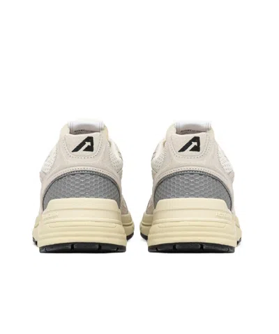 Autry Hyperway Sneakers In White And Silver Mesh And Suede