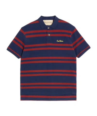 Valentino Striped Polo Shirt Regular Collar
