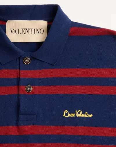 Valentino Striped Polo Shirt Regular Collar