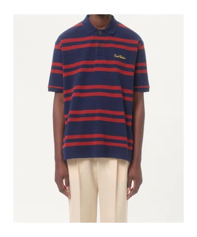 Valentino Striped Polo Shirt Regular Collar