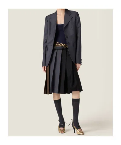 Miu Miu Single-breasted Kid Mohair Jacket