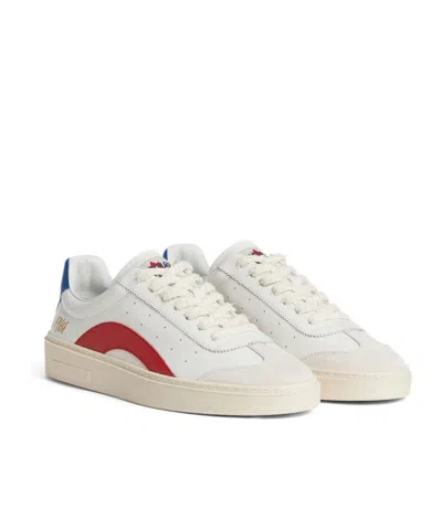 Dsquared2 Low-top Leather Sneakers Rubber Sole In Multi
