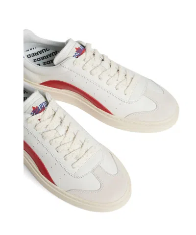 Dsquared2 Low-top Leather Sneakers Rubber Sole In Multi