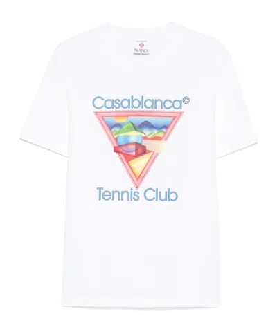 Casablanca Cotton Crew Neck T-shirt With Graphic Print