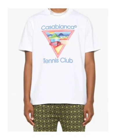 Casablanca Cotton Crew Neck T-shirt With Graphic Print