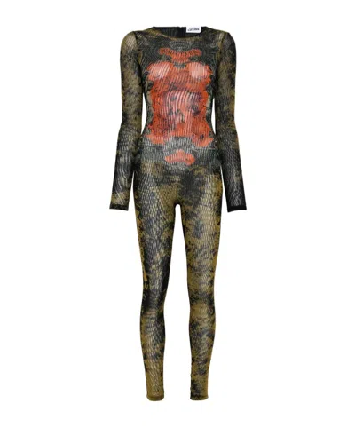 Jean Paul Gaultier Graphic Print Full-length Dress With Long Sleeves