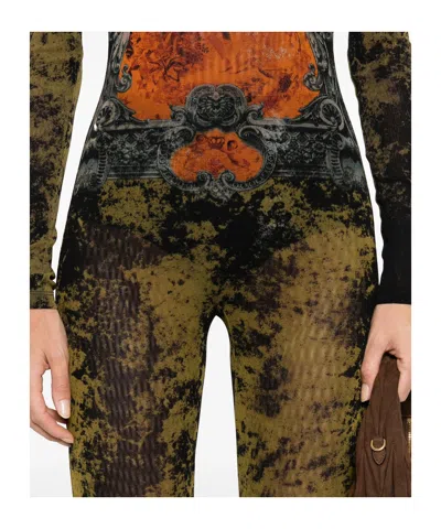 Jean Paul Gaultier Graphic Print Full-length Dress With Long Sleeves