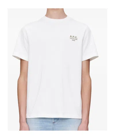 Apc A.p.c. Logo Embroidered Crewneck T-shirt In White