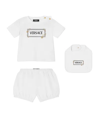 Versace Short-sleeved T-shirt, Bloomers And Bib Set