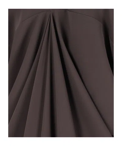 Mm6 Maison Margiela Brown Crepe Draped Midi Dress In Multi