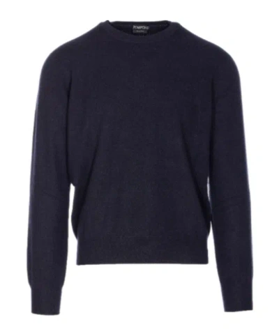 Tom Ford Alpaca Blend Is Crew Neck Sweater Clothing In Blue