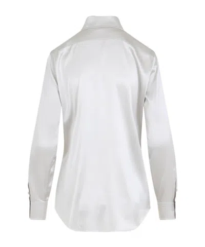 Ralph Lauren Cameron Long Sleeves Silk Button Front Shirt