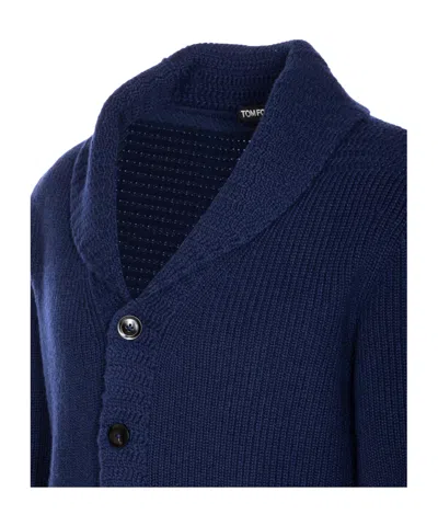 Tom Ford Silk Cardigan With Front Pockets And Shawl Collar