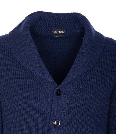 Tom Ford Silk Cardigan With Front Pockets And Shawl Collar