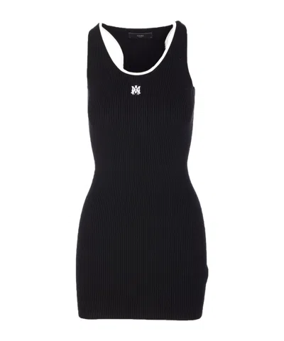 Amiri Ma Embroidered Ribbed Racerback Mini Dress
