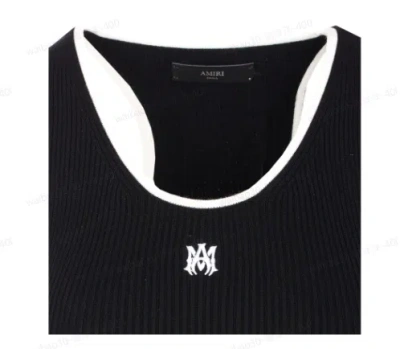 Amiri Ma Embroidered Ribbed Racerback Mini Dress