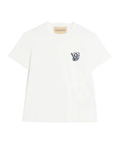 Valentino Cotton T-shirt With Vg Patch In White
