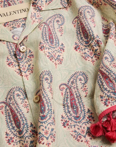 Valentino Paisley Linen Bowling Shirt