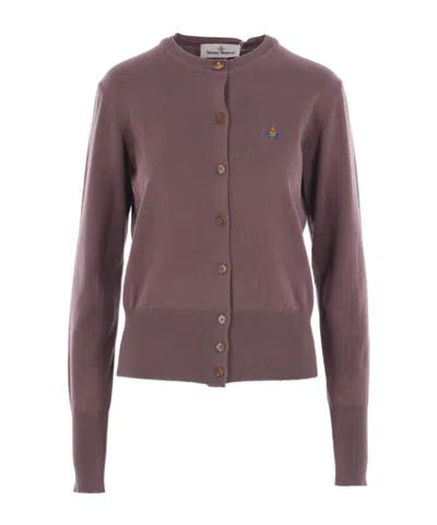 Vivienne Westwood Long-sleeved Knitted Cardigan In Multi